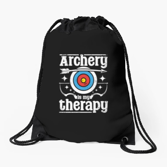 Archery is my therapy Drawstring Bags