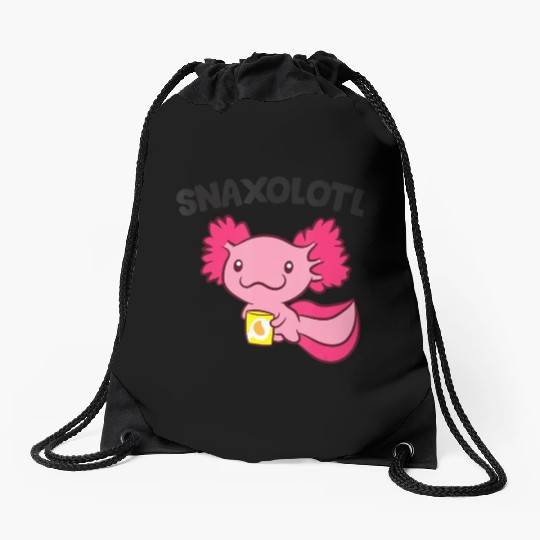 Axolotl Lover Snaxolotl Kawaii Axolotl Food Sweets Drawstring Bags