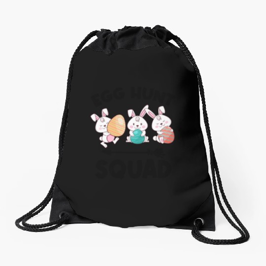 Fun Egg Hunt Squad Easter Day Family Matching Hunt Drawstring Bags