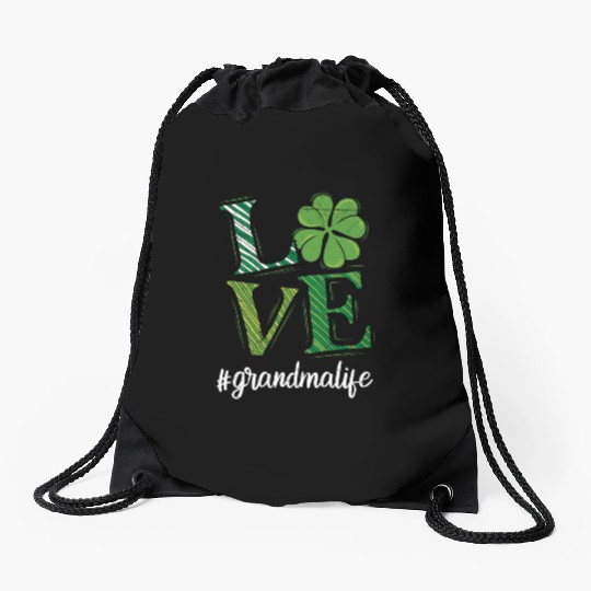 Love Grandma life St. Patrick's Day Grandma Drawstring Bags
