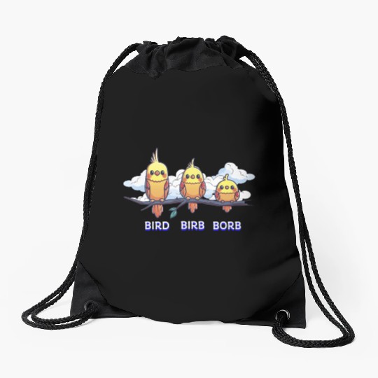 Bird Birb Borb Funny Birdwatching Cute Birds Lover Drawstring Bags