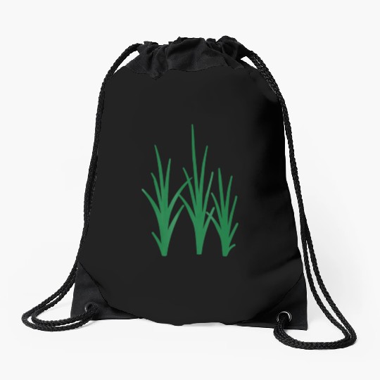 Green grass Drawstring Bags