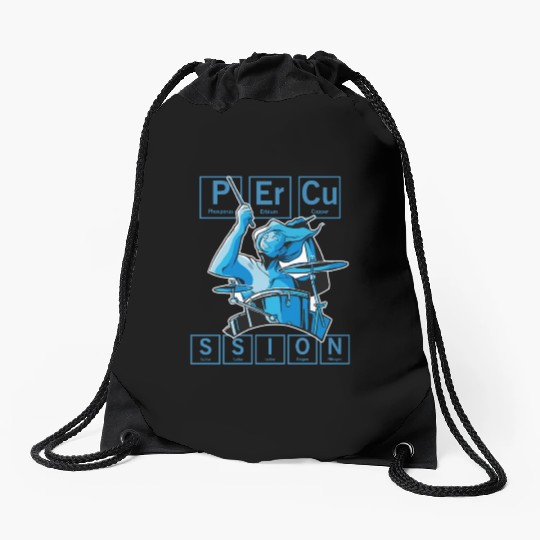 Funny Percussion Music Science Drummer Periodic Ta Drawstring Bags