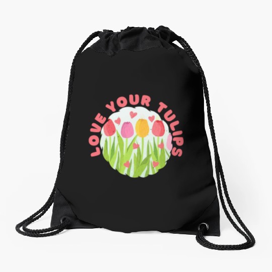 Tulip Gardening Tulips Drawstring Bags