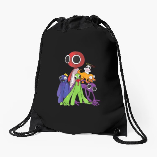 Rainbow Friends blue red orange green Drawstring Bags