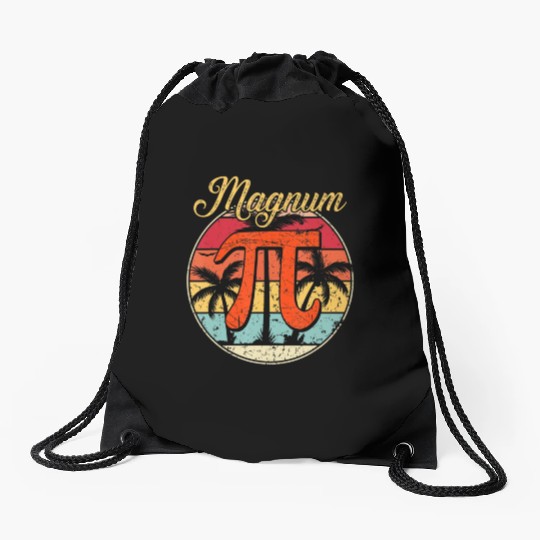 Magnum Pi Math Pi Day Retro Drawstring Bags