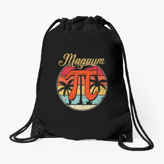 Magnum Pi Math Pi Day Retro Drawstring Bags