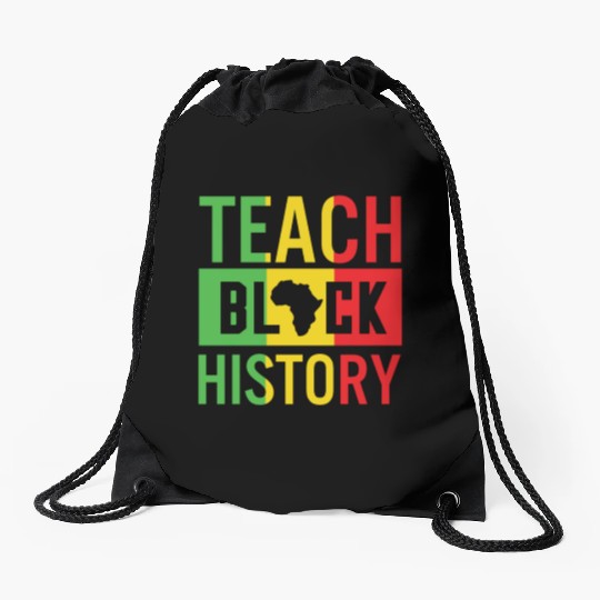 Teach Black History African American Juneteenth Drawstring Bags