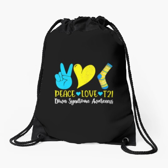 Hand Print Socks World Down Syndrome Awareness Day Drawstring Bags