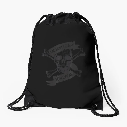 Michigan Lake St Clair Pirate Skull Bones Boating Drawstring Bags