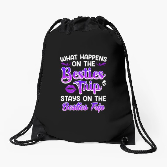 Besties Trip Friends Summer Vacation Spring Break Drawstring Bags