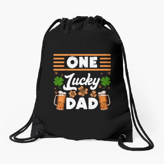 One Lucky Dad Beer St Patrick's Day Daddy Drawstring Bags
