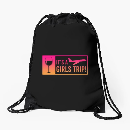 It's a Girls Trip Girls Vacation Spring Break Drawstring Bags