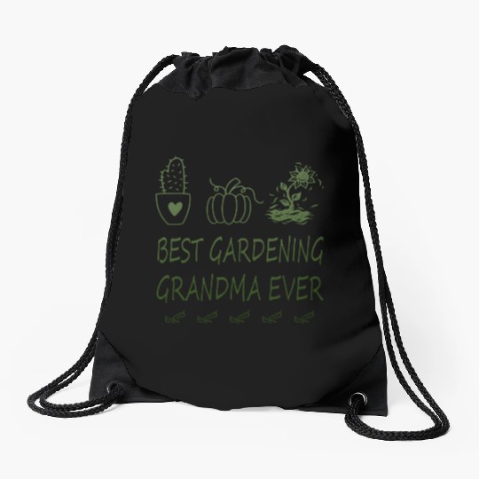 Best gardening grandma ever Drawstring Bags