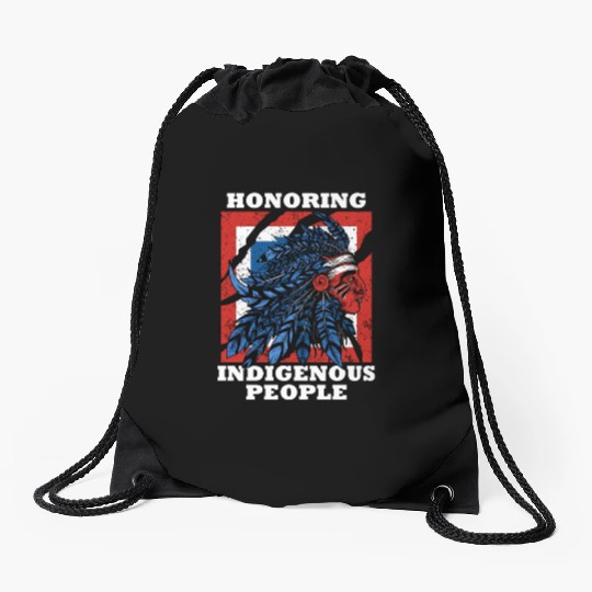 Honoring Indigenous People Heritage Native America Drawstring Bags