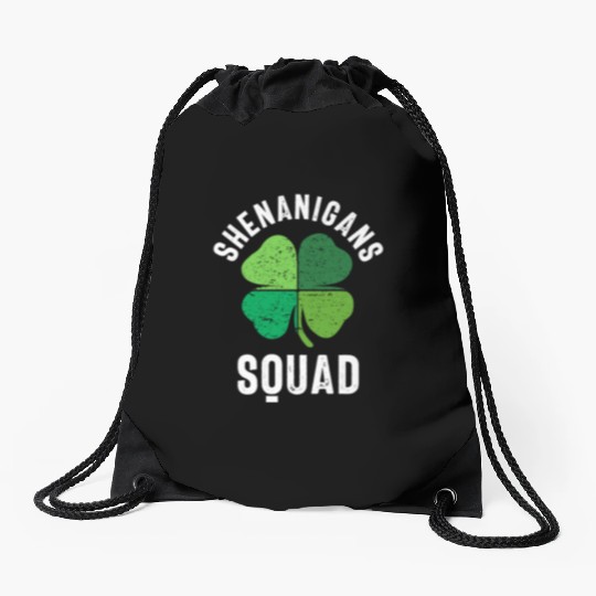 Shenanigans Squad St Patricks Day Drawstring Bags