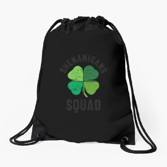 Shenanigans Squad St Patricks Day Drawstring Bags