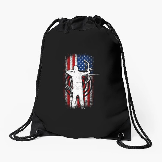 Usa Patriotic American flag 4th of July Archery Drawstring Bags