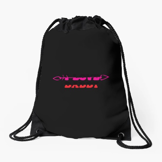 I Love Daddy Drawstring Bags