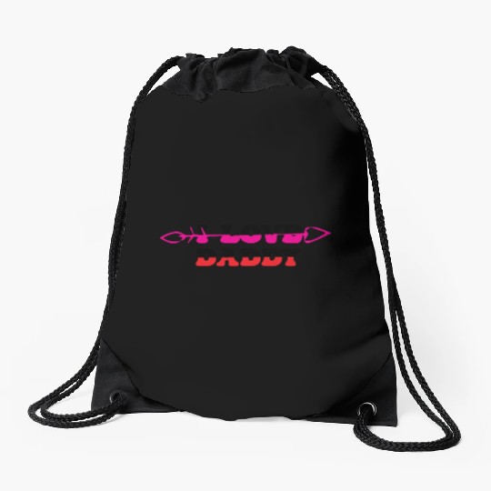 I Love Daddy Drawstring Bags