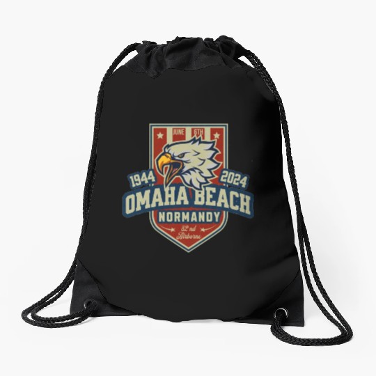 Omaha Beach Normandy D DAY 80 th anniversary Drawstring Bags