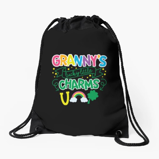 Granny's Lucky Little Charms Clover Shamrock Drawstring Bags