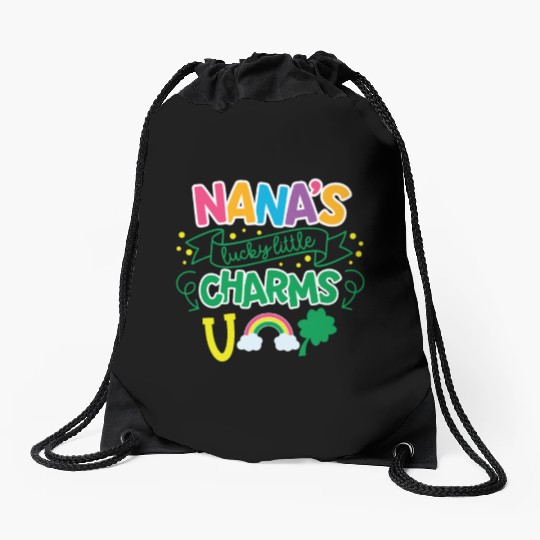 Nana's Lucky Little Charms Clover Shamrock Drawstring Bags