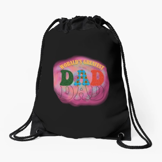 WORALDS GREATEST DAD Sublimation Drawstring Bags