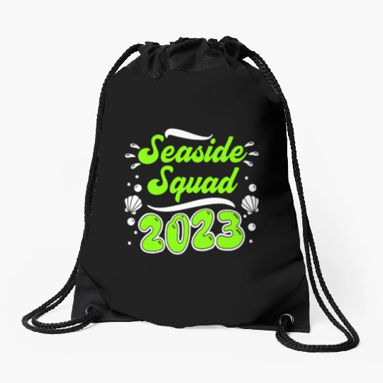 Seaside Squad 2023 Vacation Friends Spring Break Drawstring Bags