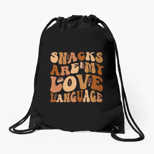 Snacks Are My Love Language Drawstring Bags