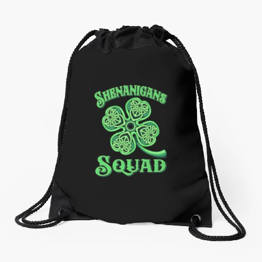 Shenanigans Squad Funny St Patricks Day Drawstring Bags
