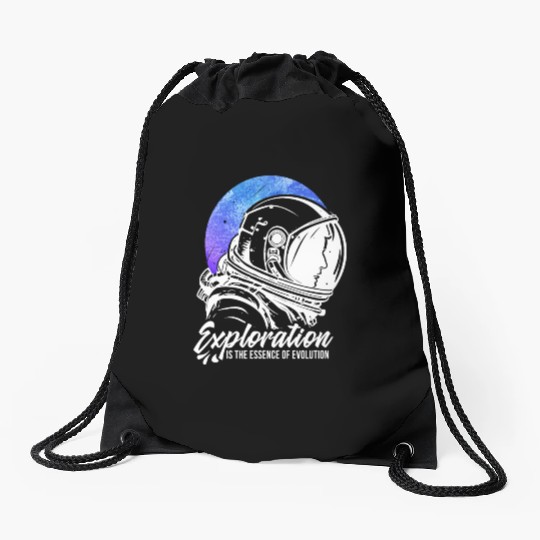 Amusing Explorations Of Cheerful Astronauts Quote Drawstring Bags