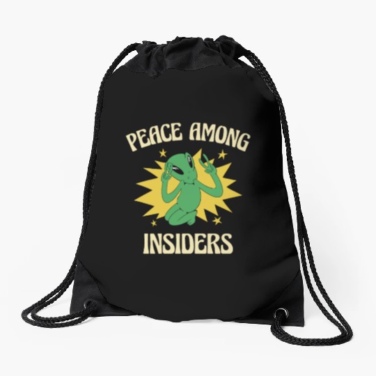 Alien Peace Alien Head Martian Space Outsider Drawstring Bags