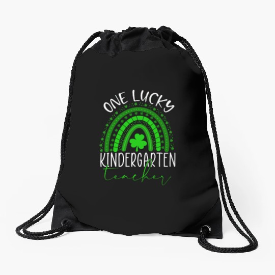 One Lucky kindergarten Grade Teacher St. Patrick's Drawstring Bags
