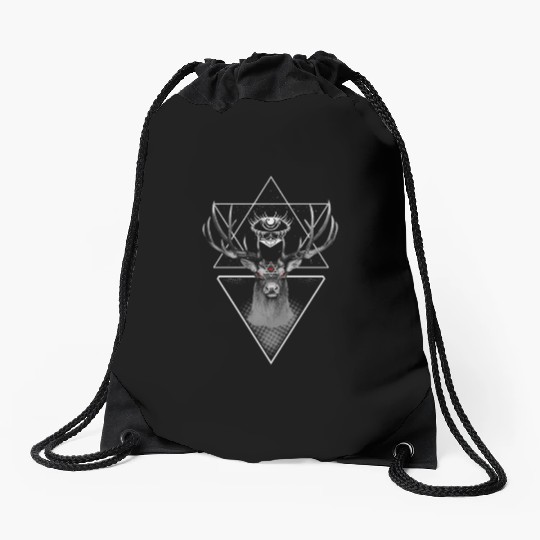Witch Eye Evil Deer Pentagram Satanic Witchcraft Drawstring Bags
