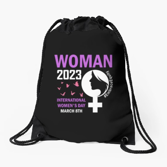 International Women's Day 2023 Embrace Equity Drawstring Bags