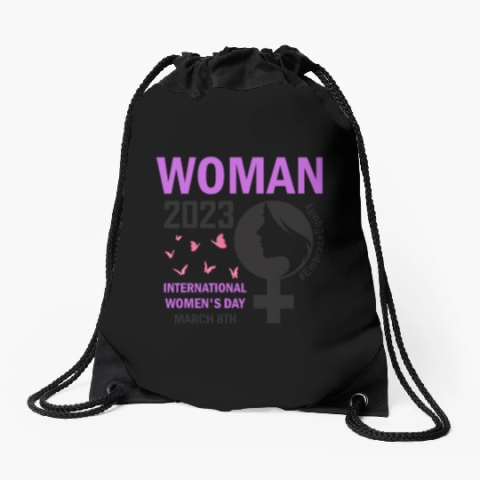 International Women's Day 2023 Embrace Equity Drawstring Bags