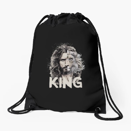Jesus King Lion Leo Christian Bible Believer Drawstring Bags