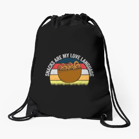 Snacks Are My Love Language Drawstring Bags