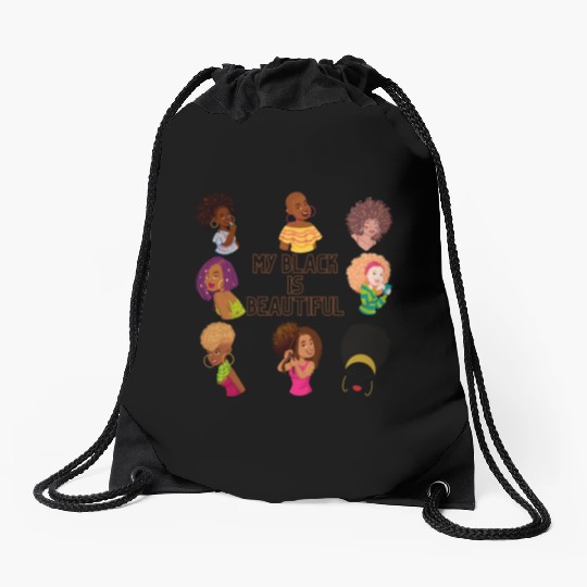 My Black Is Beautiful Drawstring Bags