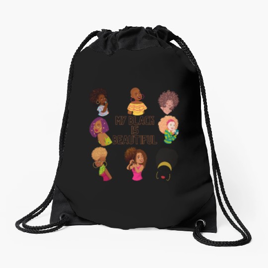 My Black Is Beautiful Drawstring Bags