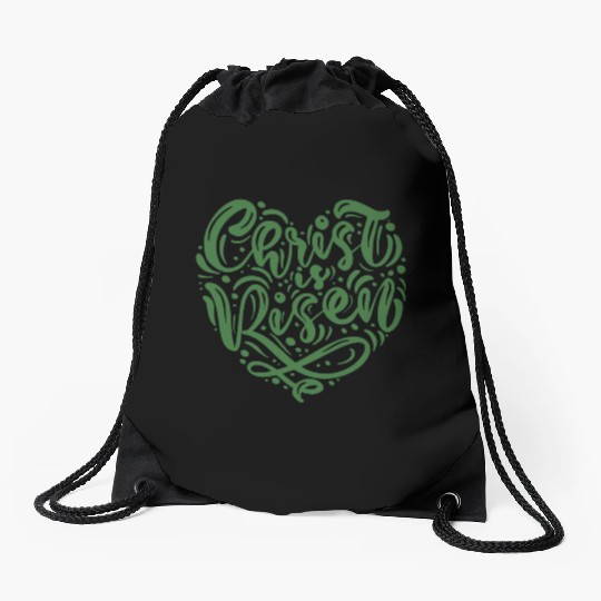He Is Risen Christian Easter Drawstring Bags