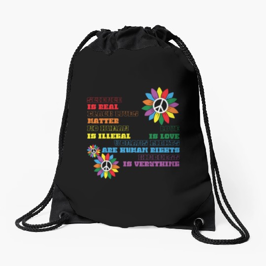 Distressed Science Is Real Black Drawstring Bags