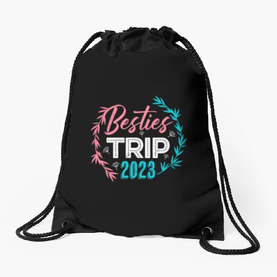 Besties Trip 2023 Summer Vacation Spring Break Drawstring Bags
