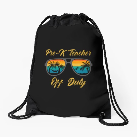 Preschool kindergarten educator off duty teacher Drawstring Bags