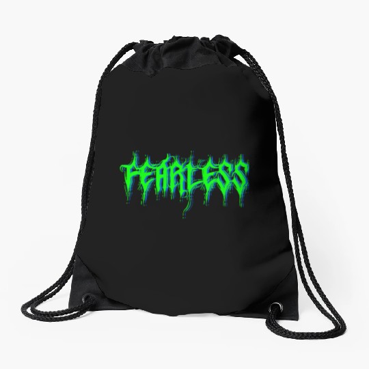 FEARLESS Logo Art Green Drawstring Bags