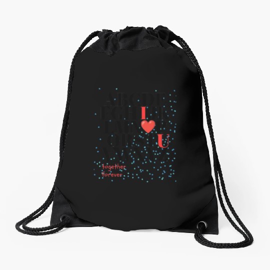 Alphabet ABC i love you Drawstring Bags