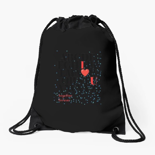 Alphabet ABC i love you Drawstring Bags