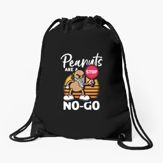 Peanuts Are A No-Go Peanut Allergic Drawstring Bags