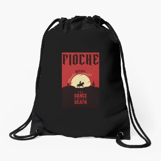 Pioche Nevada wild west town Drawstring Bags